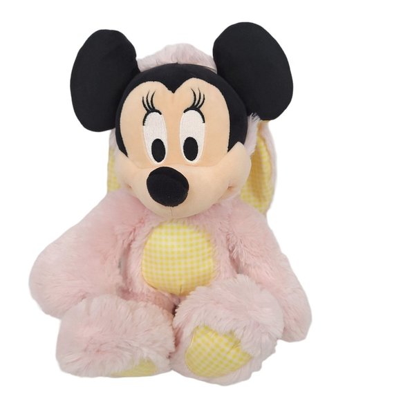 Disney Store Minnie Mouse Easter Bunny Plush 14" Stuffed Animal Toy Pink Yellow - Picture 2 of 10